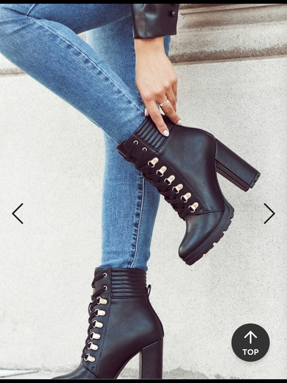 Black Lace-Up Block Heel Ankle Boots - Women